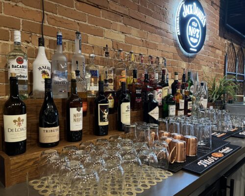 back bar and glasses back bar and glasses